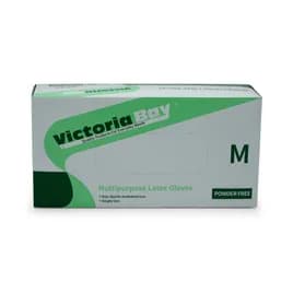 Victoria Bay General Purpose Gloves Medium (MED) Ivory Latex Disposable Powder-Free 100 Count/Pack 10 Packs/Case
