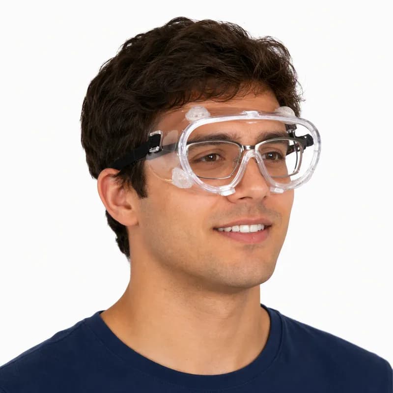 808 Series Goggles Plastic With Clear Frame Clear Lens Indirect Ventilation Elastic Strap 60 Pairs/Case