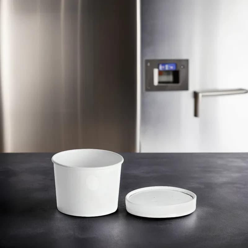 Victoria Bay Food Container Base & Lid Combo 12 OZ Paperboard White Round Vented 250/Case