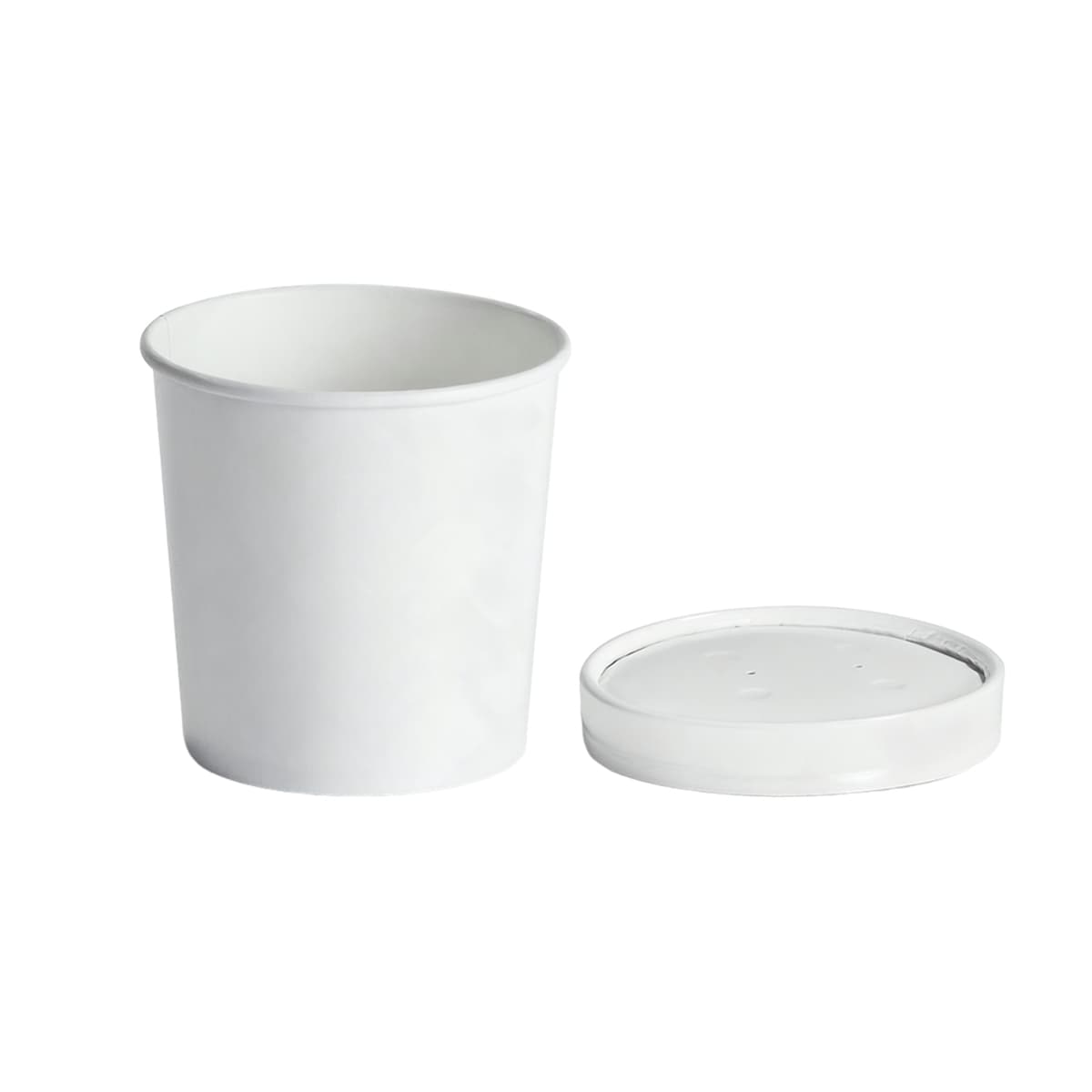 Victoria Bay Soup Food Container Base & Lid Combo With Flat Lid 16 OZ Paperboard White Round Tall 250/Case