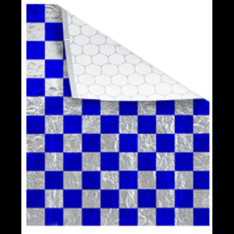 Bagcraft® Foil Sheets 10X13.5 IN Foil-Lined Paper Blue Check Honeycomb Insulated 500 Sheets/Pack 4 Packs/Case