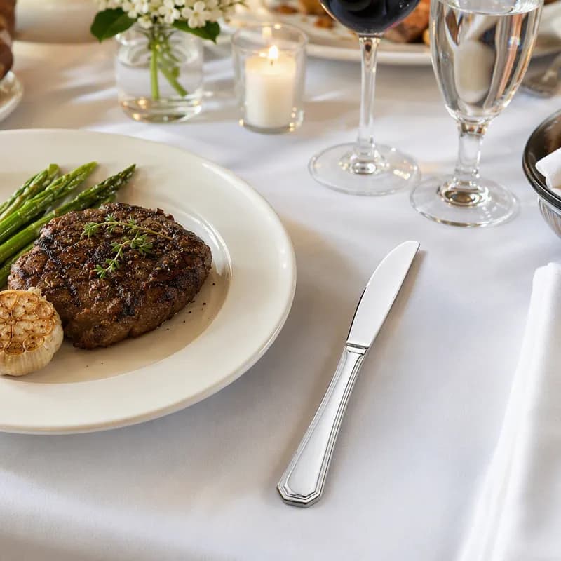 Victoria Dinner Dinner Knife 9.25 IN Stainless Steel Extra Heavy Duty Silver 12/Dozen