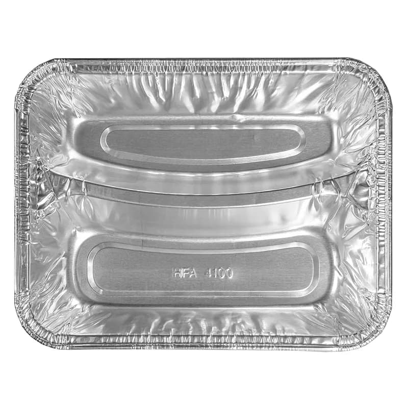 Hot Dog Take-Out Tray 6.5X5X1.5 IN 2 Compartment Aluminum Silver Rectangle 1000/Case