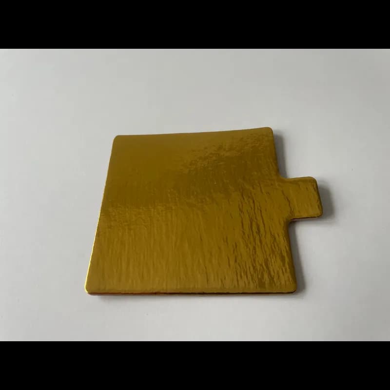 Cake Board 3.5X3.5 IN Paperboard Gold Square With Tab 500/Case
