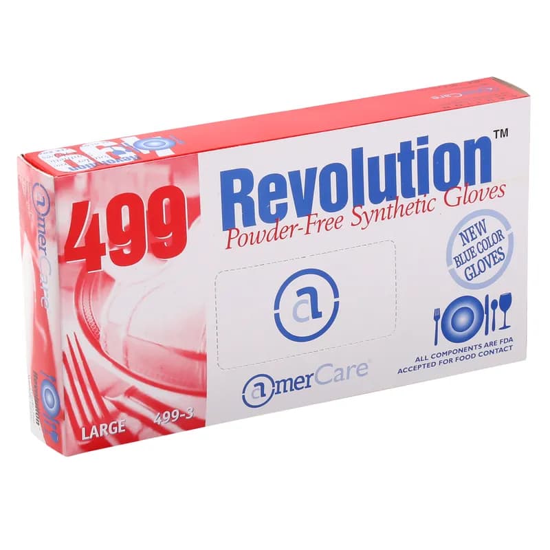 Revolution™ General Purpose Gloves Large (LG) Blue Vinyl Powder-Free 100 Count/Pack 10 Packs/Case 1000 Count/Case