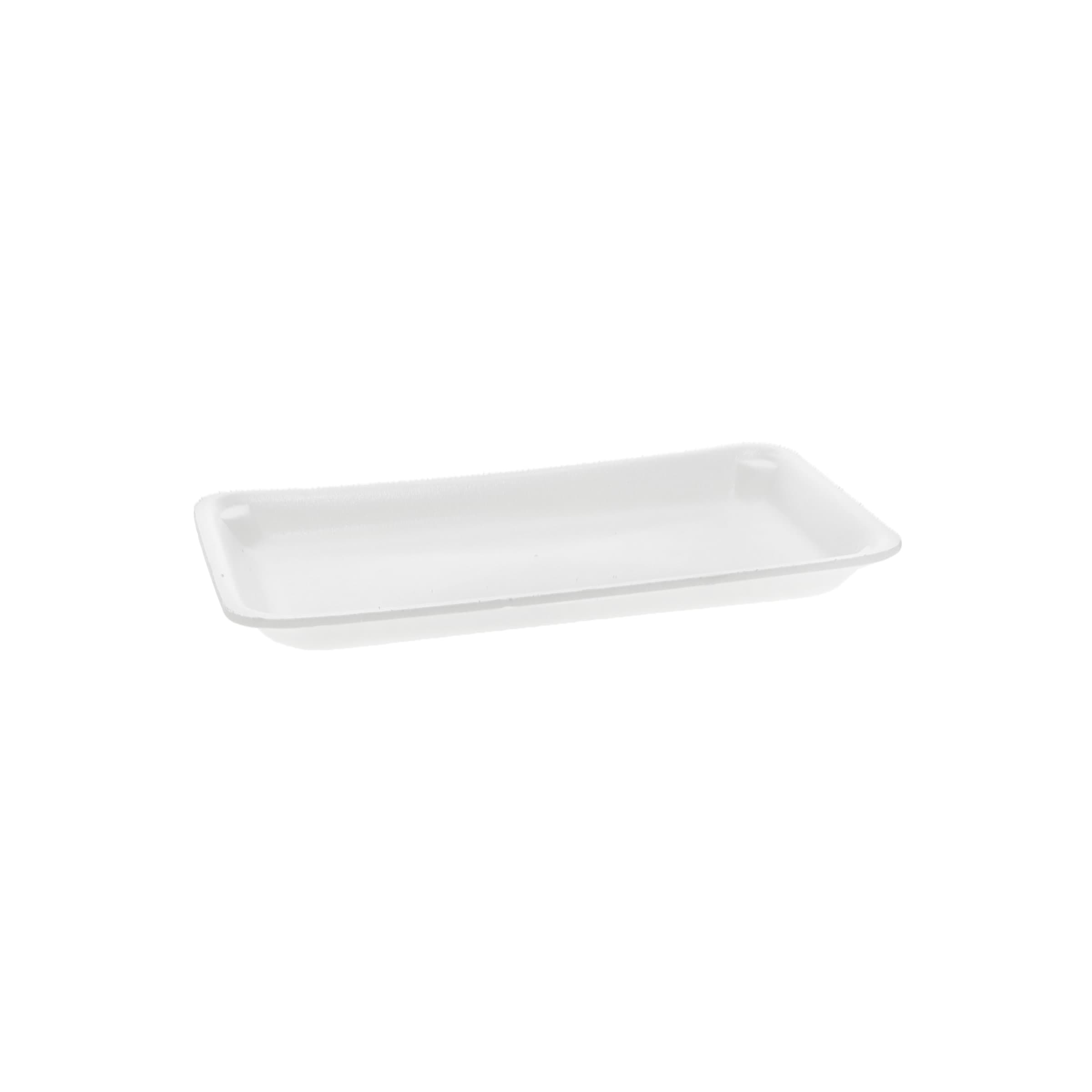 10PX Supermarket Tray 10.875X5.875X1.063 IN Polystyrene Foam White Rectangle 400/Case
