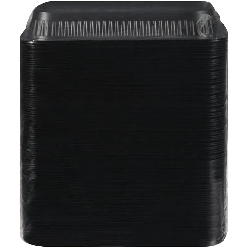 Take-Out Container Base 6.8X12.8X1.82 IN CPET Black Rectangle 200/Case