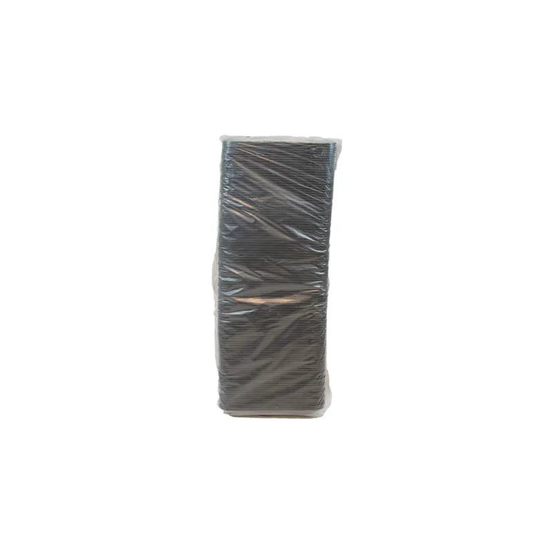 8H Meat Tray 10.6X8.3X1.2 IN 1 Compartment Polystyrene Foam Black Rectangle Heavy 400/Case