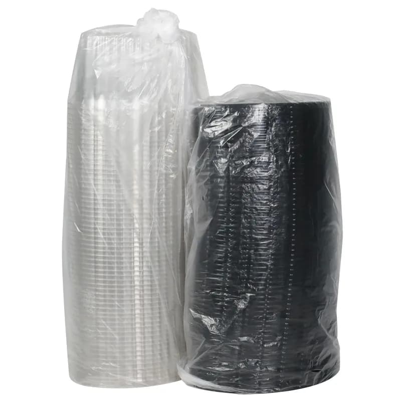 Cake Half Container & Lid Combo With High Dome Lid 8X5 IN PET Clear Black Fluted 60/Case