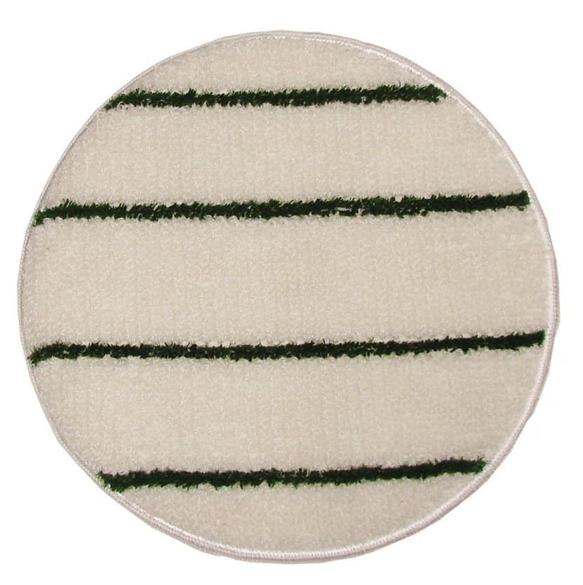 SOIL-SORB™ Carpet Bonnet 19 IN White Green Blended Yarn 1/Each