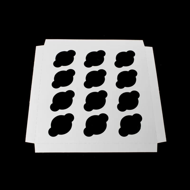 Cupcake Insert Mini 9.9375X9.9375X0.75 IN 12 Compartment Cardboard White Kraft 100/Case