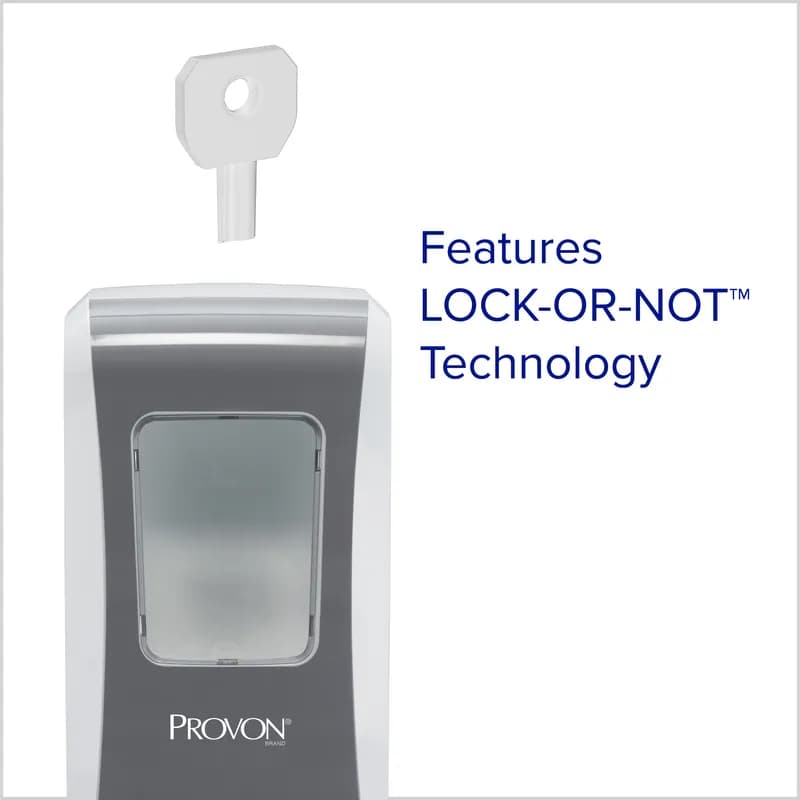 PROVON® FMX-20 Hand Soap Dispenser Foam 2000 mL 11.66X6.5X4.68 IN White Gray ABS Push Style Wall Mount 6/Each