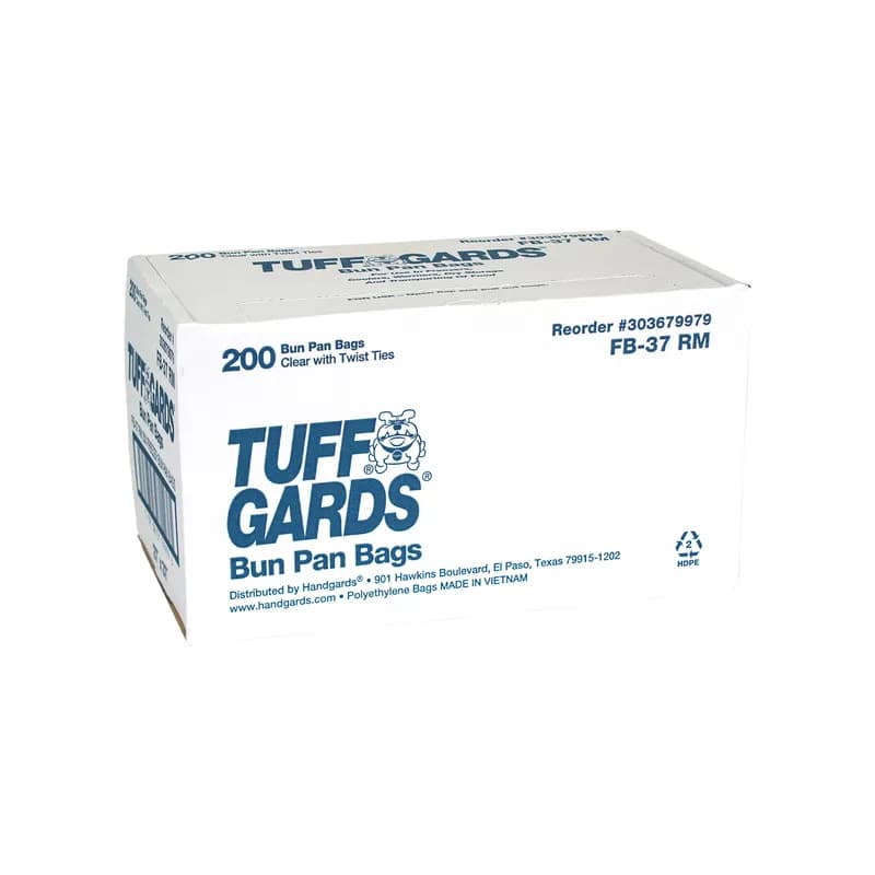 Tuffgards® Bun Pan Freezer Bag 27X37 IN 80 QT HDPE Clear With Ties 200/Case