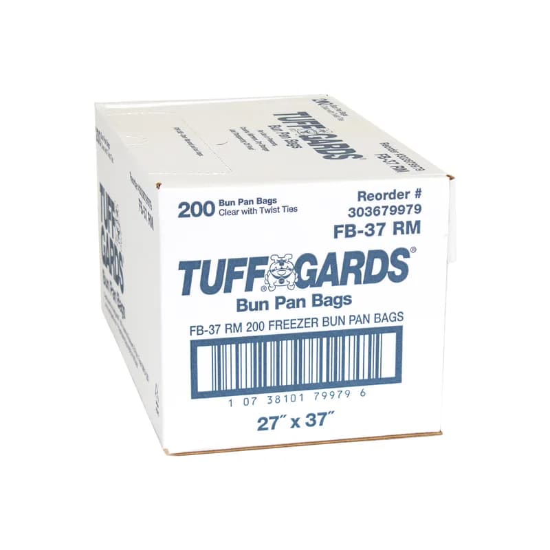 Tuffgards® Bun Pan Freezer Bag 27X37 IN 80 QT HDPE Clear With Ties 200/Case