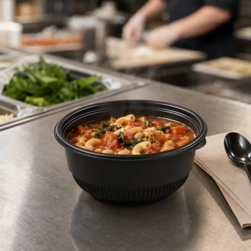 Incredi-Bowls® Bowl 20 OZ PP Black Round Microwave Safe 252/Case