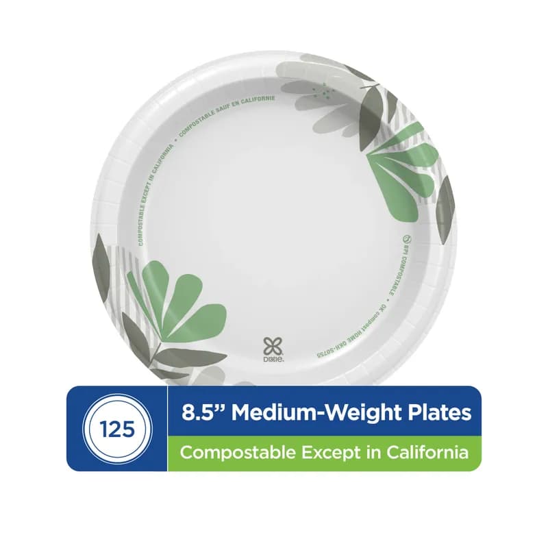 Dixie® Plate 8.5 IN Paper Multicolor Pathways Round Medium Weight 1000/Case