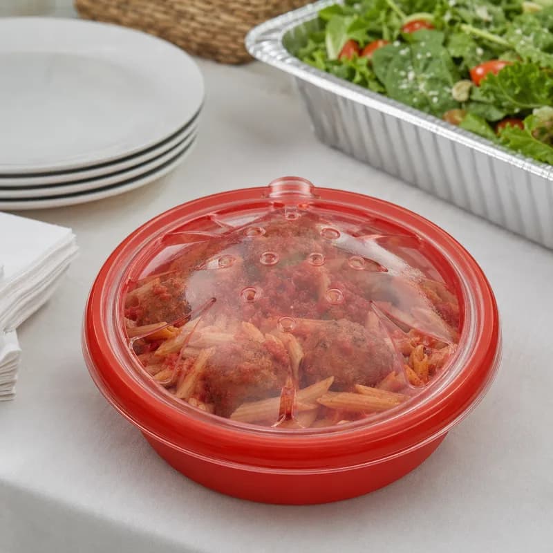 Take-Out Container Base & Lid Combo With Dome Lid 64 OZ Plastic Assorted Ornament Round 50/Case