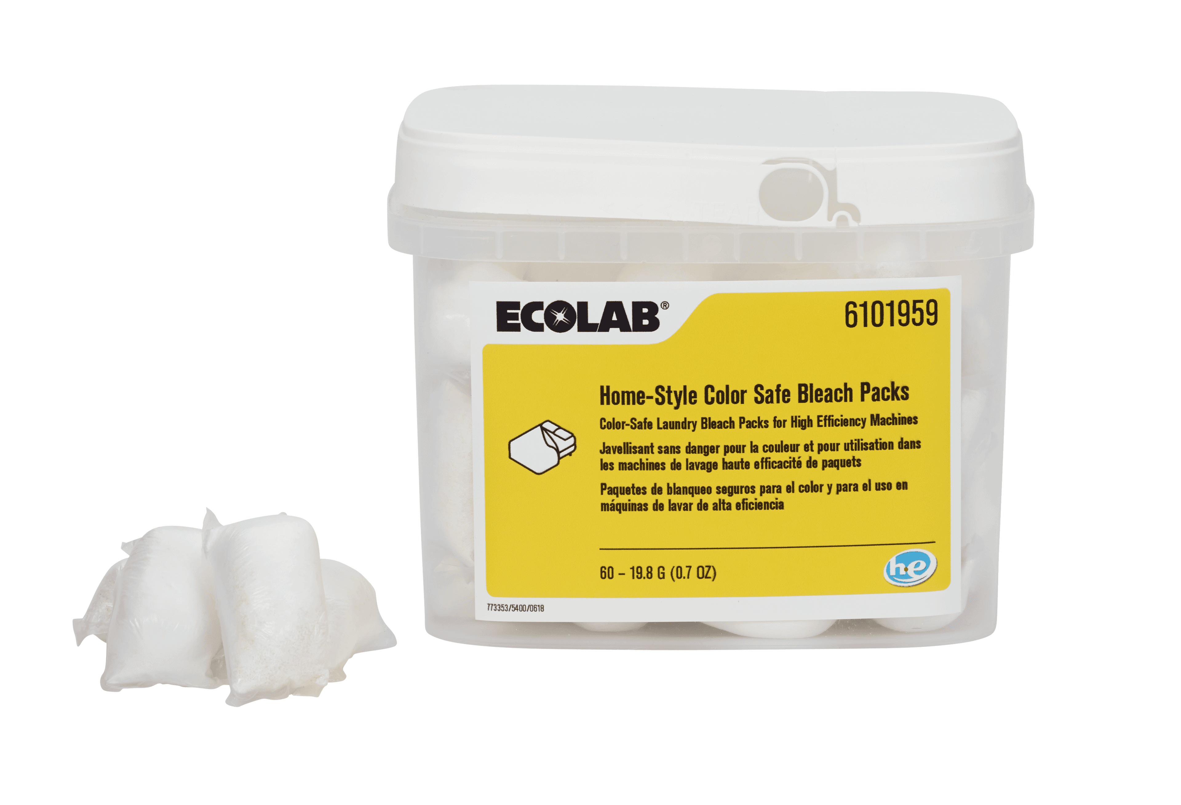 El Bleach 0.7 OZ Color Safe High Efficiency Pods 60 Packs/Case