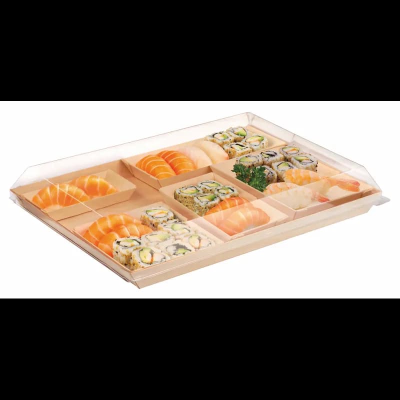 Samurai Serving Tray 10.7X14.9X1.1 IN Wood Natural Rectangle Microwave Safe 50 Count/Pack 2 Packs/Case 100 Count/Case