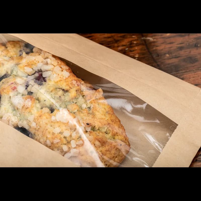 Sandwich Bag 6X2X9 IN Paper Kraft Grease Resistant Window Gusset 1000/Case