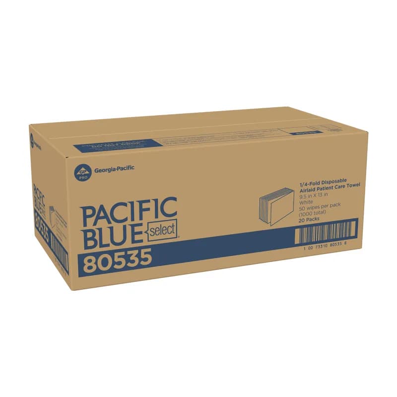 Pacific Blue Select Wash Cloths 13X9.5 IN 1PLY 1/4 Fold Patient Care 50 Sheets/Pack 20 Packs/Case 1000 Sheets/Case