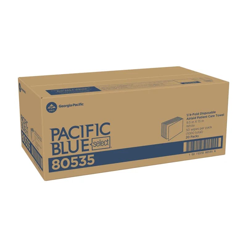 Pacific Blue Select Wash Cloths 13X9.5 IN 1PLY 1/4 Fold Patient Care 50 Sheets/Pack 20 Packs/Case 1000 Sheets/Case