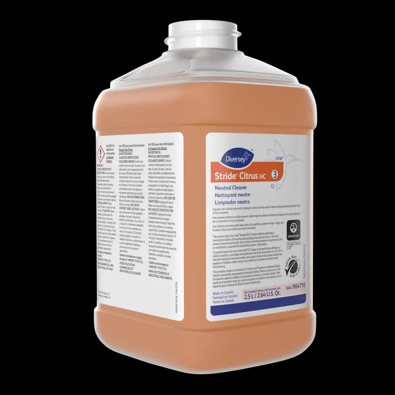 Stride HC Citrus Scent Floor Cleaner 2.5 L Daily Neutral Liquid Concentrate Kosher 2/Case