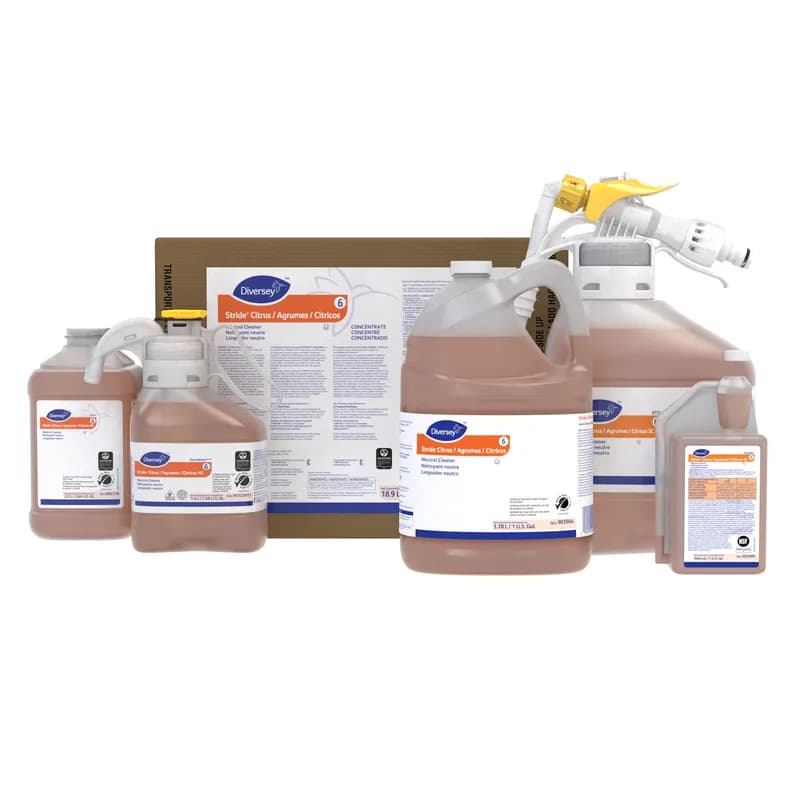 Stride HC Citrus Scent Floor Cleaner 2.5 L Daily Neutral Liquid Concentrate Kosher 2/Case