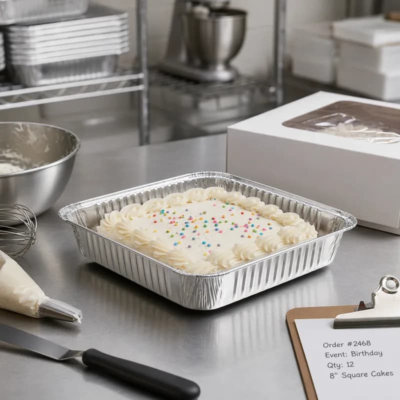 Victoria Bay Cake Pan 8 IN Aluminum Silver Square 500/Case