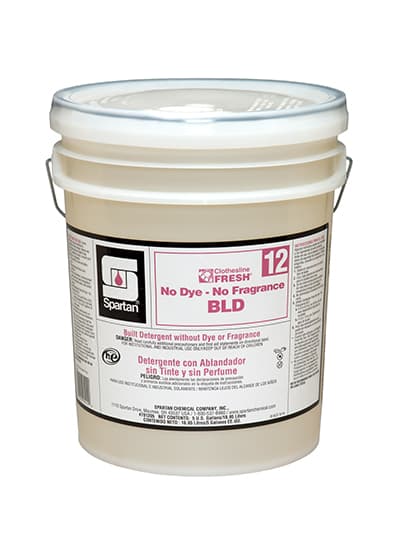 Clothesline Fresh® BLD 12 Fragrance Free Laundry Detergent 5 GAL Alkaline RTU No Dye 1/Pail