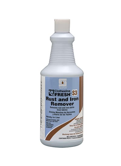Clothesline Fresh® Rust and Iron Remover S3 Unscented Laundry 1 QT Acidic RTU 12/Case