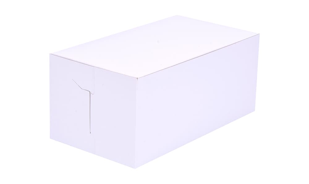 Bakery Box 10X10X6 IN Clay-Coated Kraft Board White Kraft Rectangle Lock Corner 250/Case