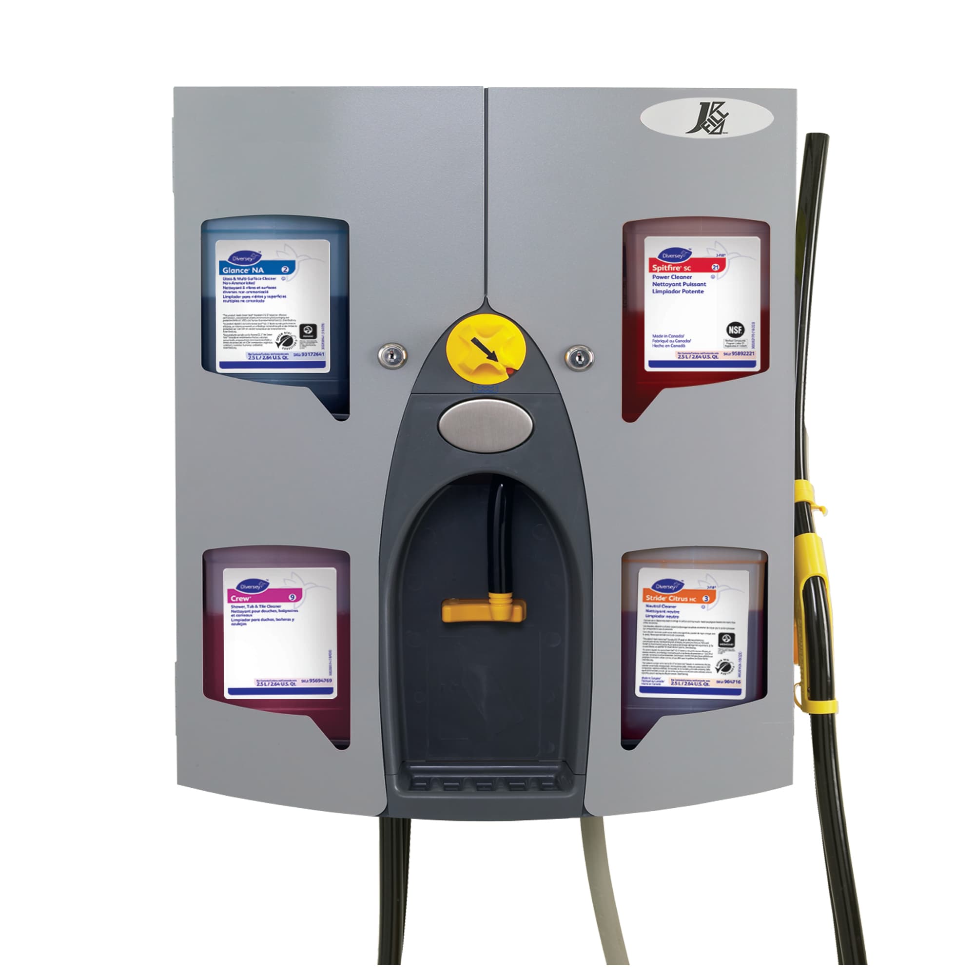 J-Fill® Quattro-Select® Chemical Management System 4 Product Steel Gray Wall Mount, Locking 1/Each