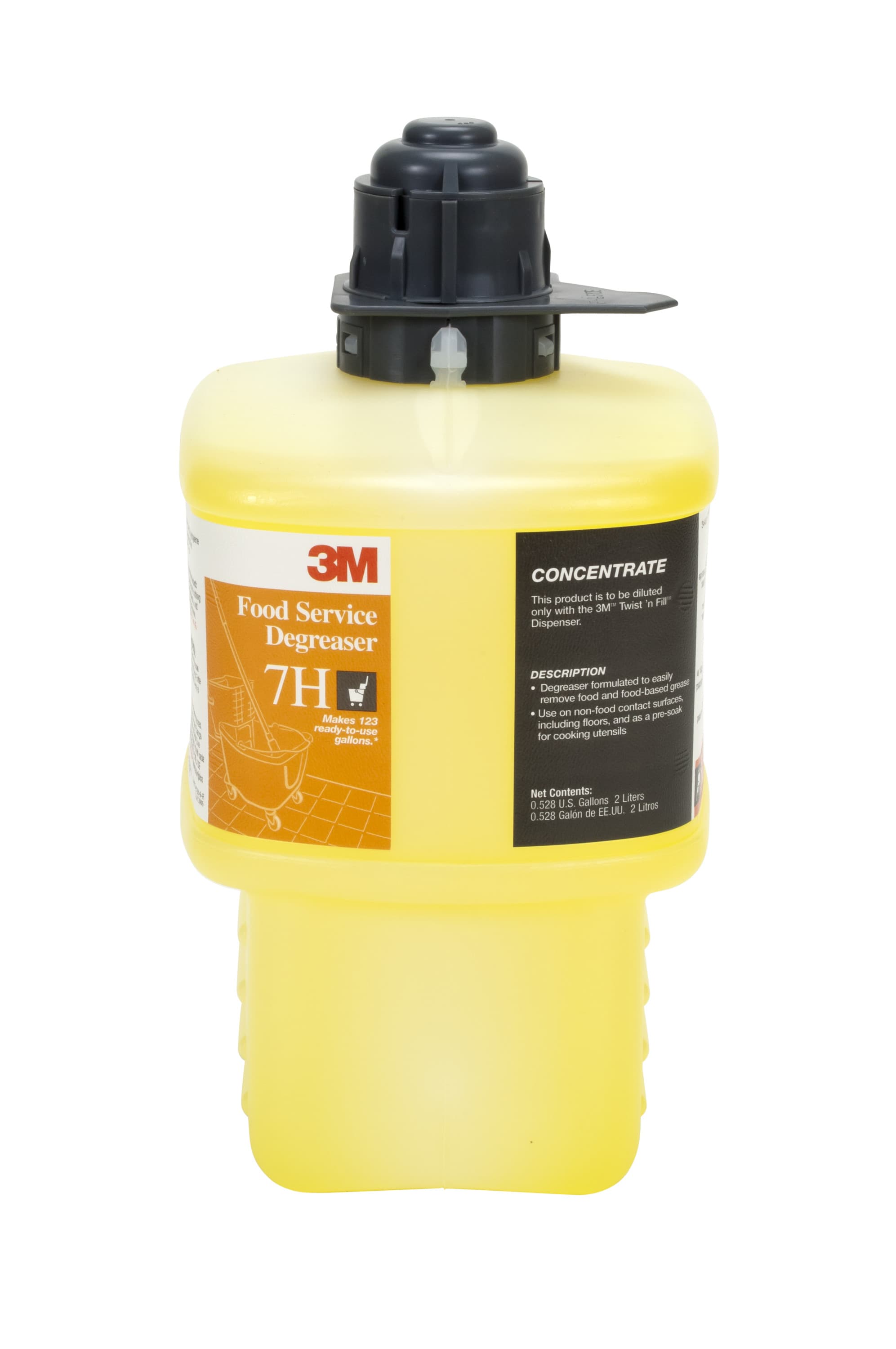 3M™ 7H Degreaser 2 L Concentrate No Rinse With Gray Cap Foodservice 6/Case