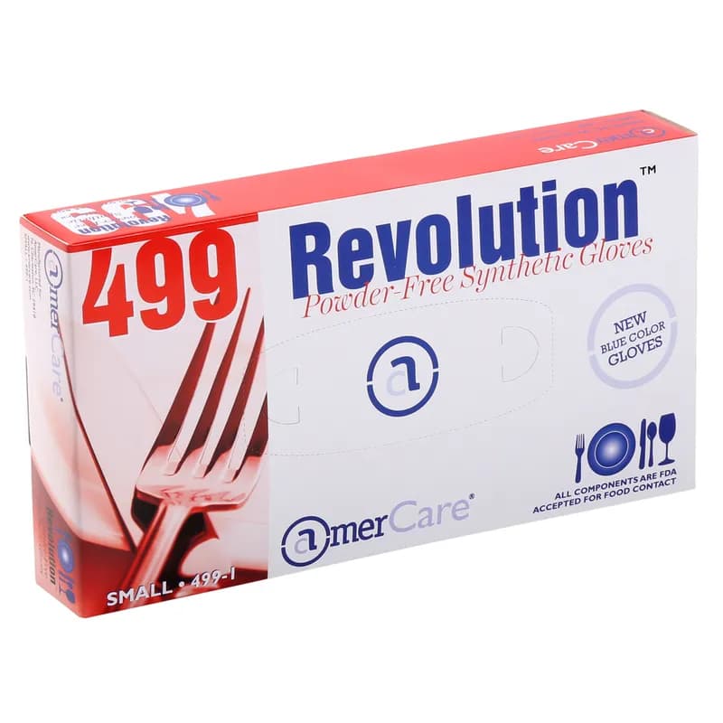 Revolution™ General Purpose Gloves Small (SM) Blue Vinyl Powder-Free 100 Count/Pack 10 Packs/Case 1000 Count/Case