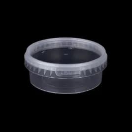 Deli Container Base & Lid Combo With Flat Lid 8 OZ PP Clear Round 240/Case