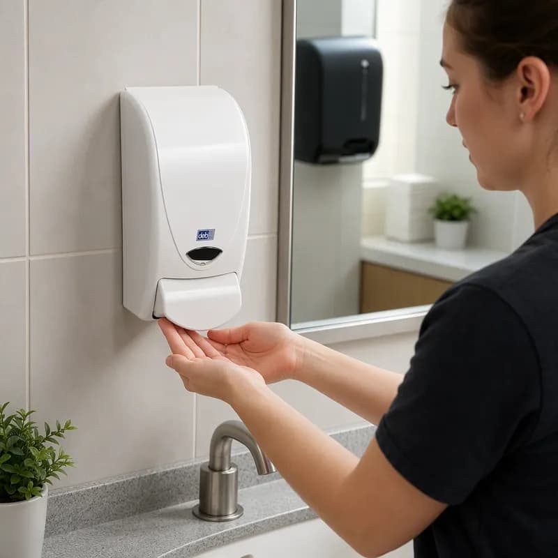 Proline Hand Sanitizer & Soap Dispenser Foam White Plastic Green Tip 1/Each