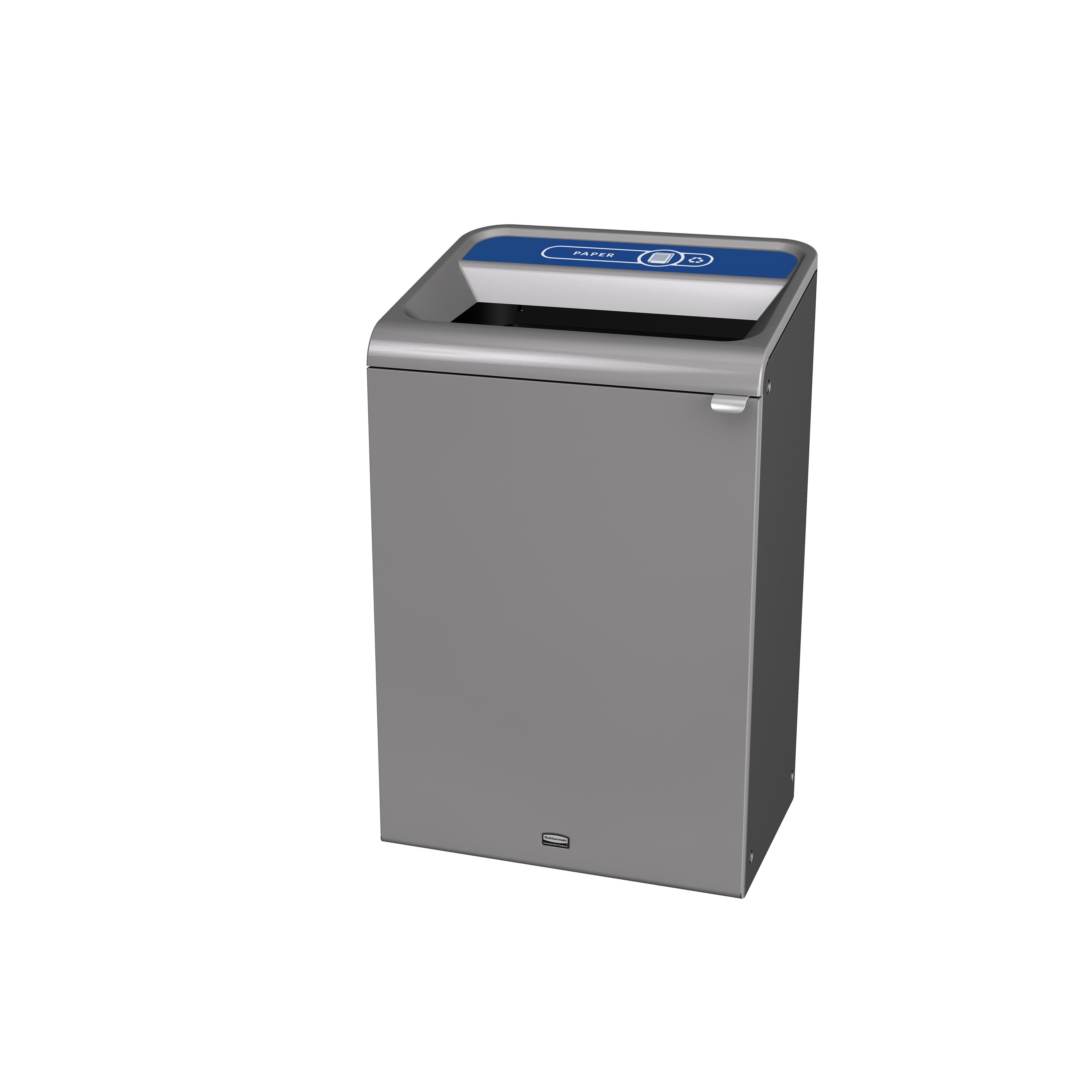 Configure™ Paper 1-Stream Trash Can 27.63X22.25X42.25 IN 33 GAL Gray Metal 1/Each