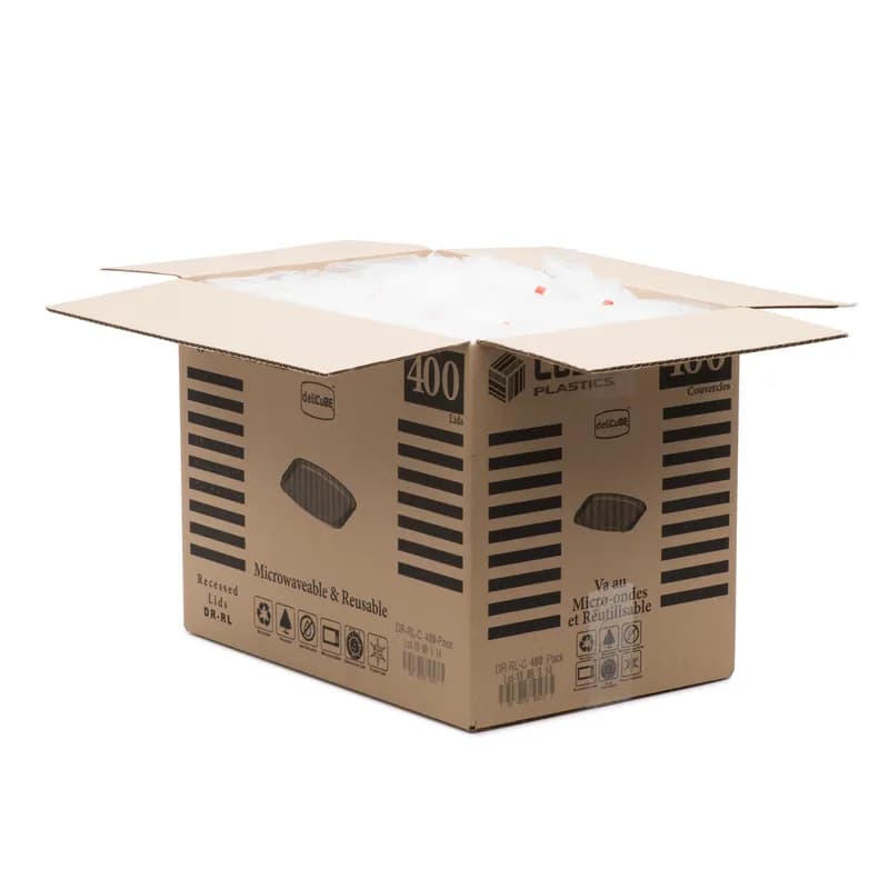 Lid Dome 5.5X4.2 IN Plastic Clear Rectangle For Container Recessed 1/Case