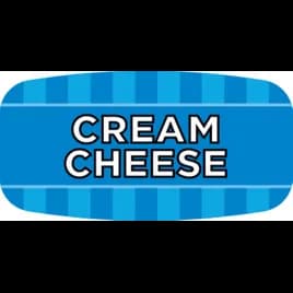 Cream Cheese Bakery Flavor Label 0.625X1.25 IN Blue Oval 4 Color Process UV 1000 Count/Roll 50 Rolls/Case