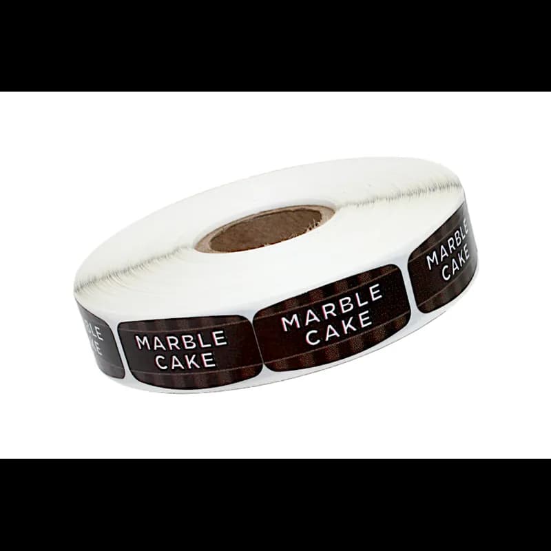 Marble Cake Bakery Flavor Label 0.625X1.25 IN 4 Color Process UV 1000 Count/Roll 50 Rolls/Case 50000 Count/Case