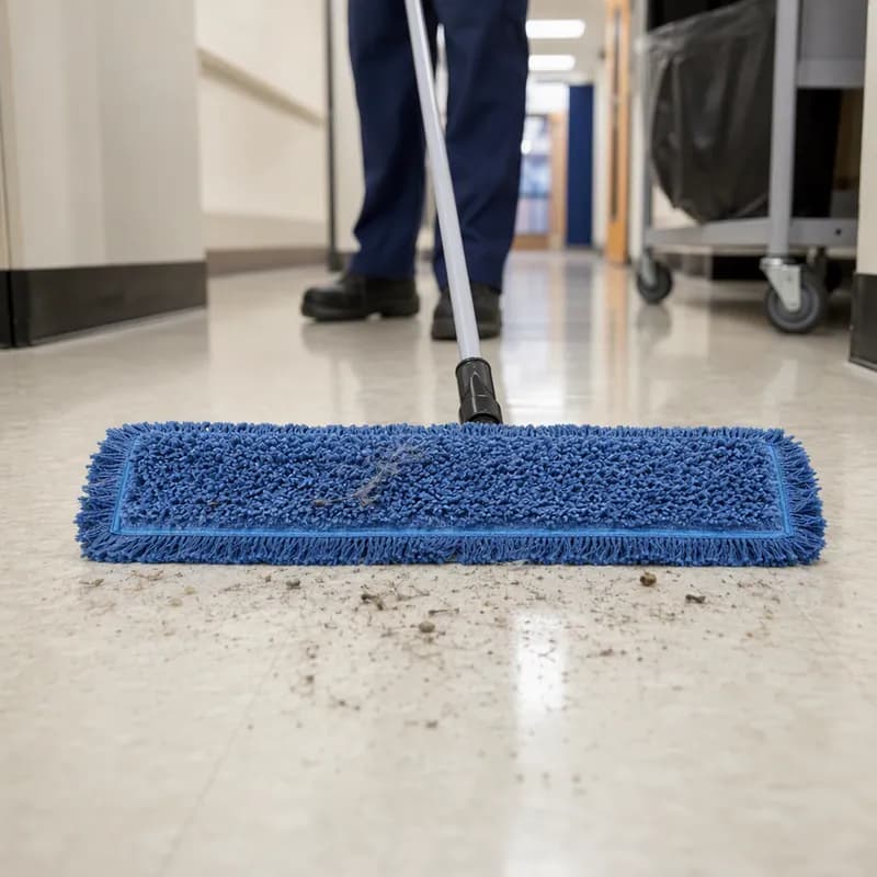 Dust Mop 24X5 IN Blue Microfiber Loop End 1/Each