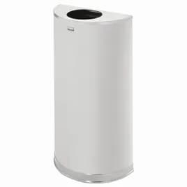 Landfill 1-Stream Trash Can 9X18X32 IN 12 GAL Stainless Half Round With Open Lid Open Top Non-Perforated 1/Each
