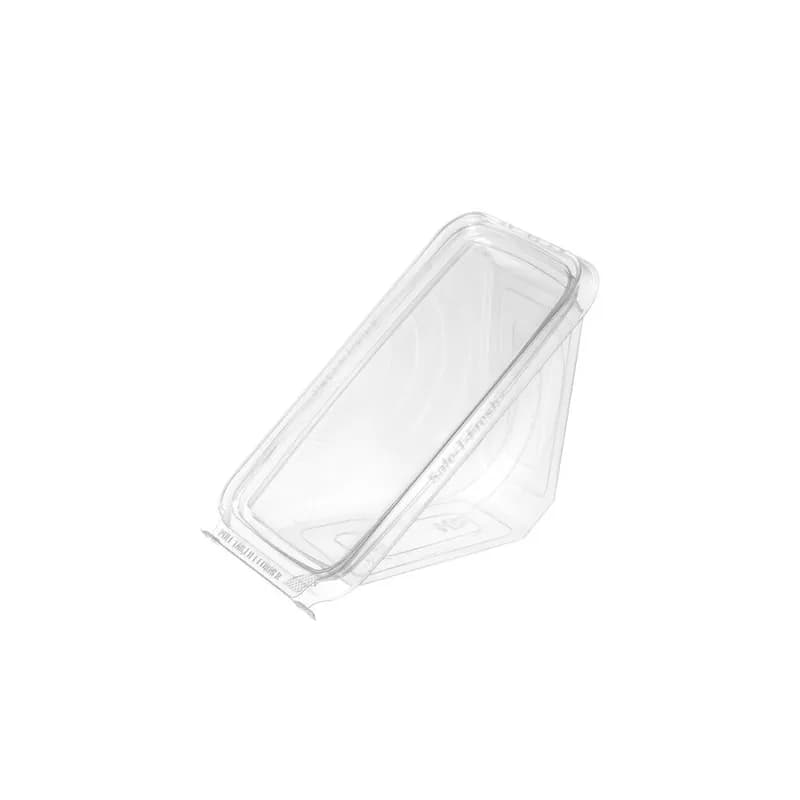 Safe-T-Fresh® Sandwich Wedge Hinged With Flat Lid 7.3125X4.125X3.625 IN RPET Clear Rectangle 288/Case