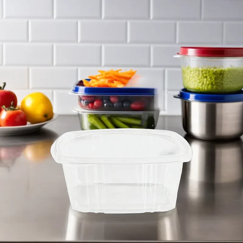 Deli Container Hinged 64 OZ PET Clear 200/Case