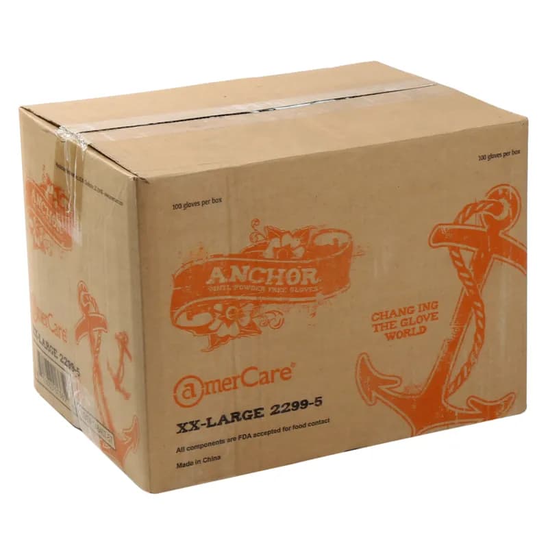 Anchor General Purpose Gloves XXL Vinyl Disposable Powder-Free 100/Box