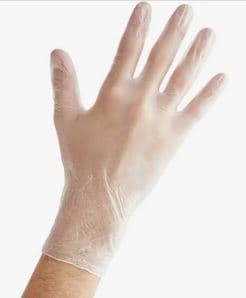 Victoria Bay Gloves Large (LG) Clear Vinyl Disposable Powdered 100 Count/Pack 10 Packs/Case 1000 Count/Case