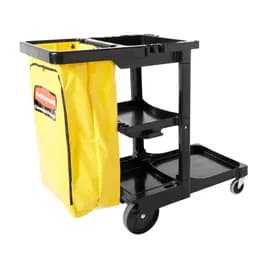 Janitorial Cleaning Cart & Bag Black Yellow Plastic Vinyl Traditional Zipper 1/Case