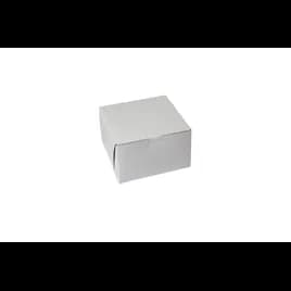 Bakery Box 6X6X4 IN Paperboard White Corner Lock 1-Piece 250/Case