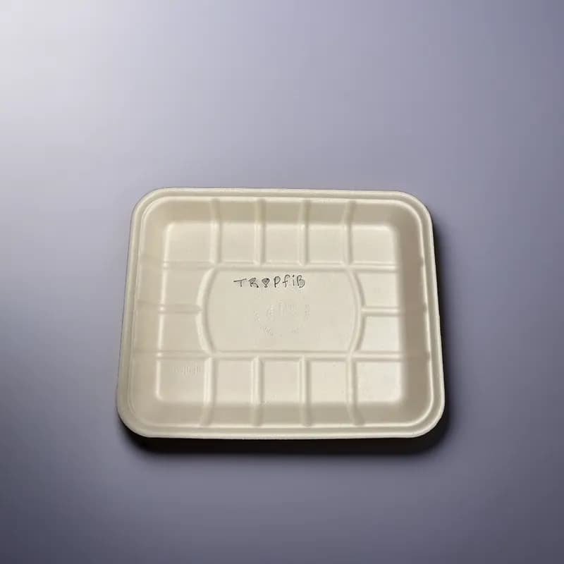 8P Tray 10.5X8X1.2 IN 1 Compartment Pulp Fiber Kraft Rectangle 500/Case